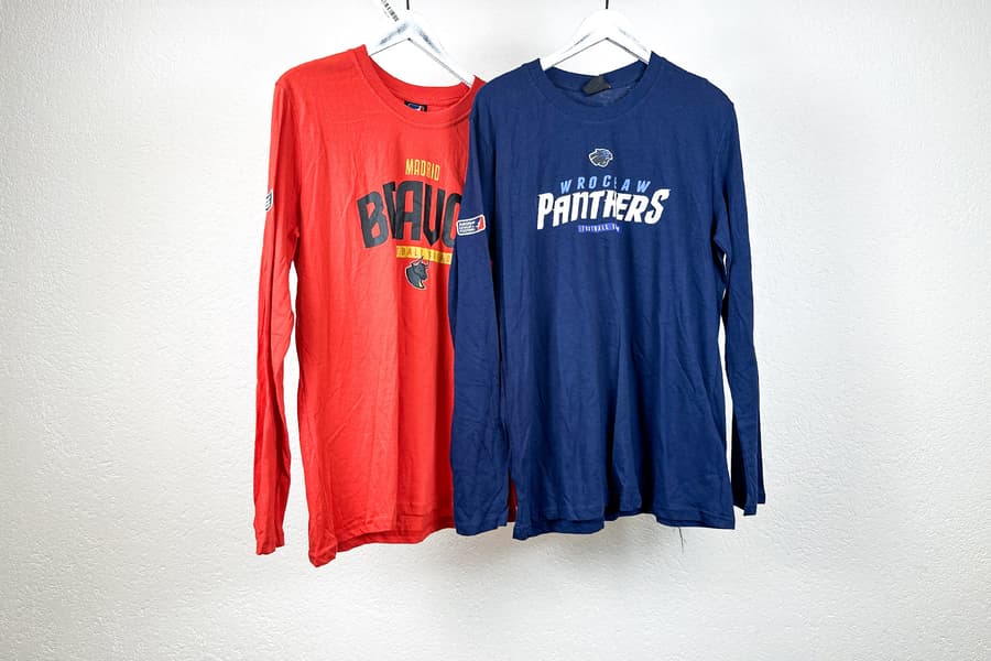 2 Langarmshirts European League of Football, Gr. M